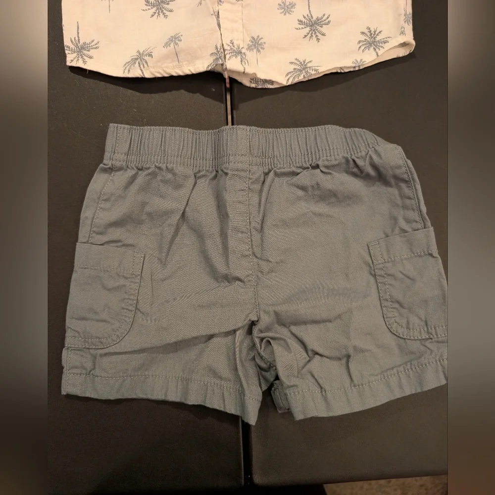 Carter's Toddler Boys Cotton Palm Tree-Print Shirt & Shorts, 2-Piece Set Size 4T